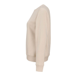 Women’s organic cotton crew neck sweatshirt 300g/m² Waikiki beige colour third view
