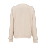 Women’s organic cotton crew neck sweatshirt 300g/m² Waikiki beige colour rear view