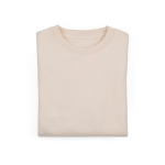 Women’s organic cotton crew neck sweatshirt 300g/m² Waikiki beige colour second front view
