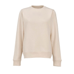 Women’s organic cotton crew neck sweatshirt 300g/m² Waikiki beige colour front view
