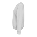 Women’s organic cotton crew neck sweatshirt 300g/m² Waikiki light grey colour third view