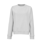Women’s organic cotton crew neck sweatshirt 300g/m² Waikiki light grey colour front view