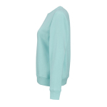 Women’s organic cotton crew neck sweatshirt 300g/m² Waikiki light-green colour third view