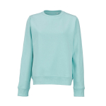 Women’s organic cotton crew neck sweatshirt 300g/m² Waikiki light-green colour front view