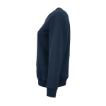 Women’s organic cotton crew neck sweatshirt 300g/m² Waikiki navy-blue colour third view