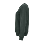 Women’s organic cotton crew neck sweatshirt 300g/m² Waikiki dark green colour third view