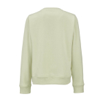 Women’s organic cotton crew neck sweatshirt 300g/m² Waikiki pastel green colour rear view