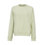 Women’s organic cotton crew neck sweatshirt 300g/m² Waikiki pastel green colour front view