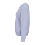 Women’s organic cotton crew neck sweatshirt 300g/m² Waikiki pastel blue colour third view