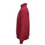 Unisex organic cotton 1/4 zip sweatshirt 340g/m² Malibu burgundy colour third view