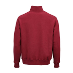 Unisex organic cotton 1/4 zip sweatshirt 340g/m² Malibu burgundy colour rear view