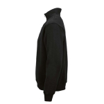 Unisex organic cotton 1/4 zip sweatshirt 340g/m² Malibu black colour third view