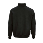 Unisex organic cotton 1/4 zip sweatshirt 340g/m² Malibu black colour rear view