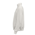 Unisex organic cotton 1/4 zip sweatshirt 340g/m² Malibu white colour third view