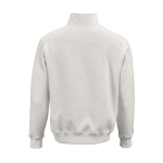 Unisex organic cotton 1/4 zip sweatshirt 340g/m² Malibu white colour rear view
