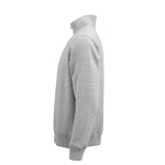 Unisex organic cotton 1/4 zip sweatshirt 340g/m² Malibu marbled grey colour third view
