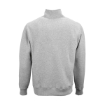 Unisex organic cotton 1/4 zip sweatshirt 340g/m² Malibu marbled grey colour rear view
