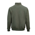 Unisex organic cotton 1/4 zip sweatshirt 340g/m² Malibu military green colour rear view