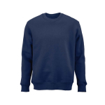 Unisex organic cotton crew neck sweatshirt 340 g/m² Nazaré navy-blue colour front view