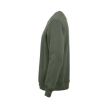 Unisex organic cotton crew neck sweatshirt 340 g/m² Nazaré military green colour third view