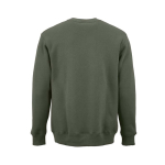 Unisex organic cotton crew neck sweatshirt 340 g/m² Nazaré military green colour rear view