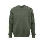 Unisex organic cotton crew neck sweatshirt 340 g/m² Nazaré military green colour front view
