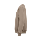 Unisex organic cotton crew neck sweatshirt 340 g/m² Nazaré light brown colour third view