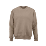 Unisex organic cotton crew neck sweatshirt 340 g/m² Nazaré light brown colour front view