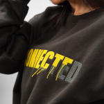 Unisex organic cotton crew neck sweatshirt 340 g/m² Nazaré lilac colour detail view