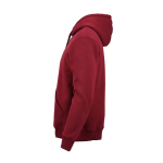 Unisex organic cotton hoodie 340g/m² Tulum burgundy colour third view