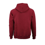 Unisex organic cotton hoodie 340g/m² Tulum burgundy colour rear view