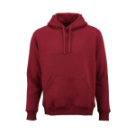 Unisex organic cotton hoodie 340g/m² Tulum burgundy colour front view