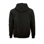 Unisex organic cotton hoodie 340g/m² Tulum black colour rear view