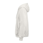 Unisex organic cotton hoodie 340g/m² Tulum white colour third view