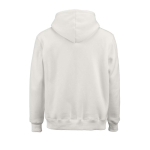 Unisex organic cotton hoodie 340g/m² Tulum white colour rear view