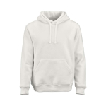 Unisex organic cotton hoodie 340g/m² Tulum white colour front view