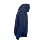 Unisex organic cotton hoodie 340g/m² Tulum navy-blue colour third view