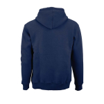 Unisex organic cotton hoodie 340g/m² Tulum navy-blue colour rear view