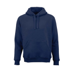 Unisex organic cotton hoodie 340g/m² Tulum navy-blue colour front view
