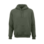 Unisex organic cotton hoodie 340g/m² Tulum military green colour front view