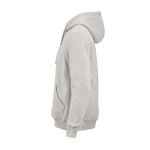 Unisex organic cotton hoodie 340g/m² Tulum heather light grey colour third view