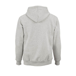 Unisex organic cotton hoodie 340g/m² Tulum heather light grey colour rear view