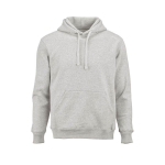 Unisex organic cotton hoodie 340g/m² Tulum heather light grey colour front view