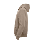 Unisex organic cotton hoodie 340g/m² Tulum light brown colour third view