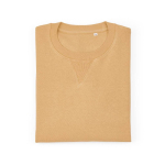 Unisex organic cotton sweatshirt with French terry 300 g/m² Capri yellow colour second front view