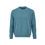 Unisex organic cotton sweatshirt with French terry 300 g/m² Capri petrol blue colour front view