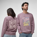 Unisex organic cotton sweatshirt with French terry 300 g/m² Capri lilac colour second ambient view