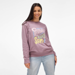 Unisex organic cotton sweatshirt with French terry 300 g/m² Capri lilac colour third ambient view