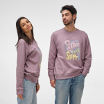 Unisex organic cotton sweatshirt with French terry 300 g/m² Capri lilac colour ambient view