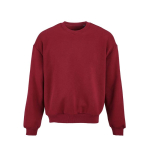 Unisex organic cotton oversized sweatshirt 340gsm Whitehaven burgundy colour front view